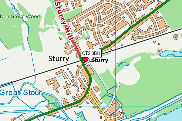 CT2 0BH map - OS VectorMap District (Ordnance Survey)