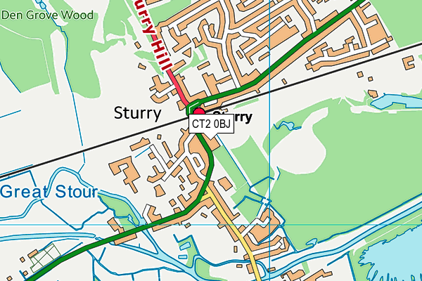 CT2 0BJ map - OS VectorMap District (Ordnance Survey)