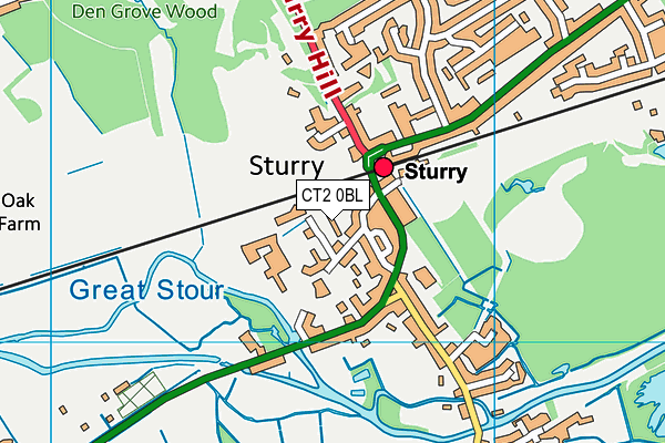 CT2 0BL map - OS VectorMap District (Ordnance Survey)