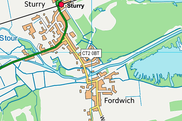 CT2 0BT map - OS VectorMap District (Ordnance Survey)