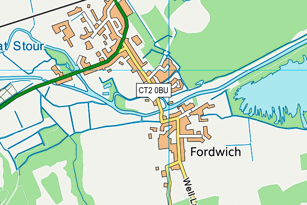 CT2 0BU map - OS VectorMap District (Ordnance Survey)