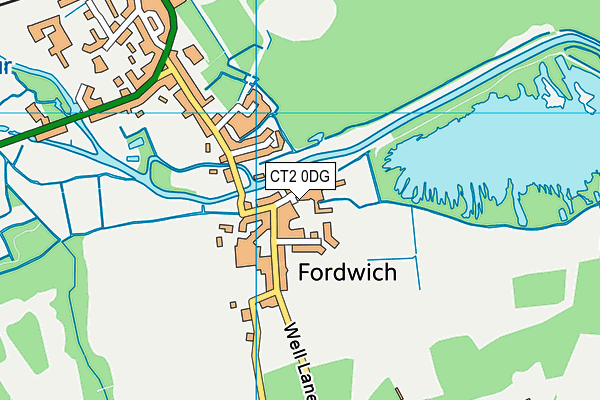 CT2 0DG map - OS VectorMap District (Ordnance Survey)