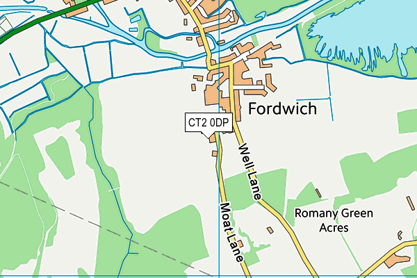 CT2 0DP map - OS VectorMap District (Ordnance Survey)