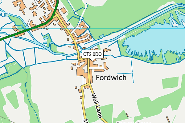 CT2 0DQ map - OS VectorMap District (Ordnance Survey)