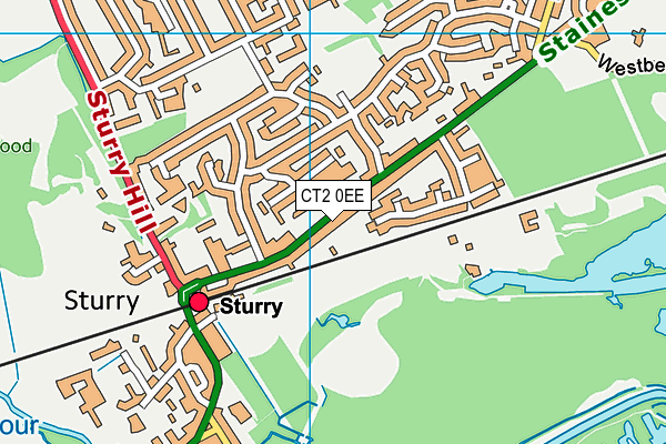 CT2 0EE map - OS VectorMap District (Ordnance Survey)