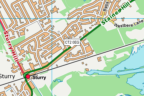 CT2 0EG map - OS VectorMap District (Ordnance Survey)