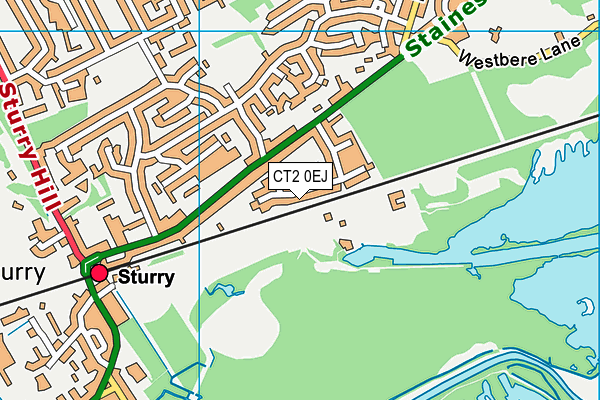 CT2 0EJ map - OS VectorMap District (Ordnance Survey)