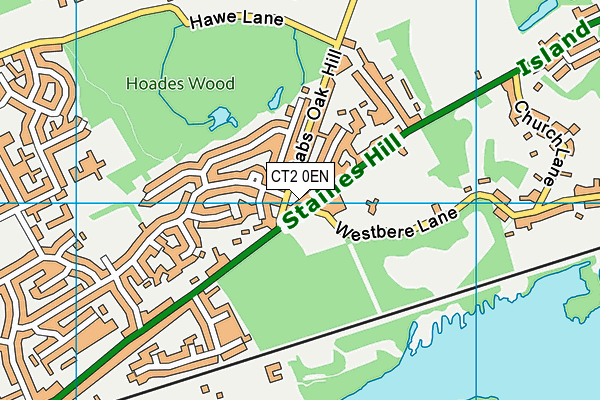 CT2 0EN map - OS VectorMap District (Ordnance Survey)