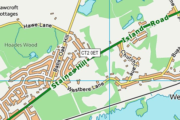 CT2 0ET map - OS VectorMap District (Ordnance Survey)