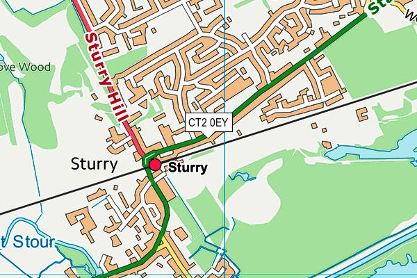 CT2 0EY map - OS VectorMap District (Ordnance Survey)