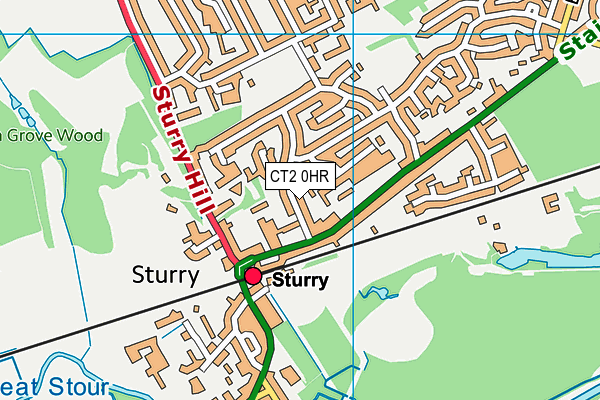 CT2 0HR map - OS VectorMap District (Ordnance Survey)