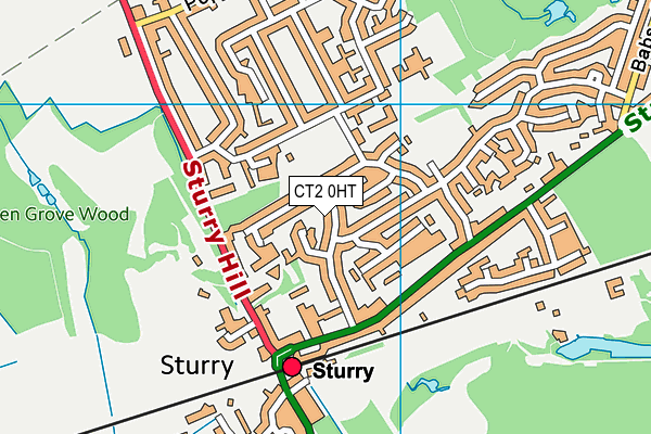 CT2 0HT map - OS VectorMap District (Ordnance Survey)