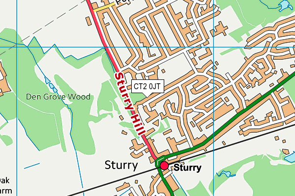 CT2 0JT map - OS VectorMap District (Ordnance Survey)