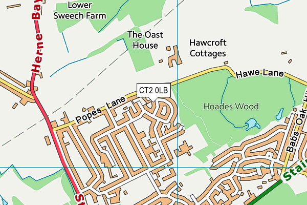 CT2 0LB map - OS VectorMap District (Ordnance Survey)