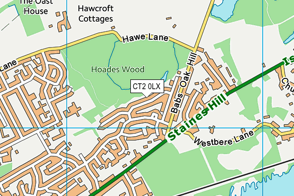 CT2 0LX map - OS VectorMap District (Ordnance Survey)