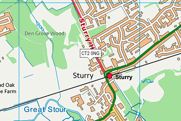 CT2 0NG map - OS VectorMap District (Ordnance Survey)