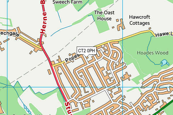 CT2 0PH map - OS VectorMap District (Ordnance Survey)