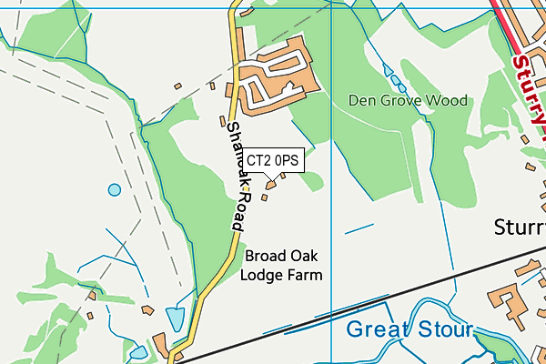 CT2 0PS map - OS VectorMap District (Ordnance Survey)