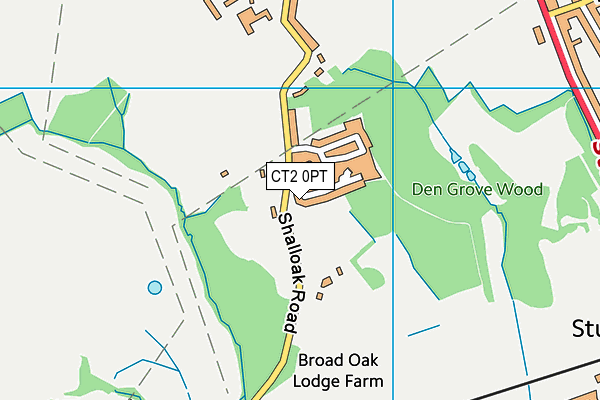 CT2 0PT map - OS VectorMap District (Ordnance Survey)