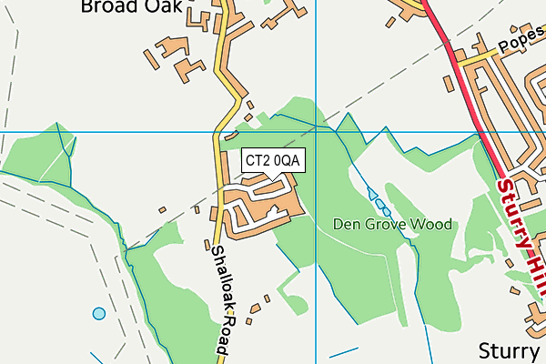 CT2 0QA map - OS VectorMap District (Ordnance Survey)