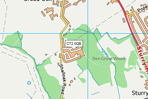 CT2 0QB map - OS VectorMap District (Ordnance Survey)