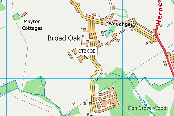 CT2 0QE map - OS VectorMap District (Ordnance Survey)