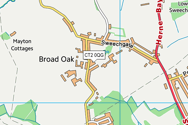 CT2 0QG map - OS VectorMap District (Ordnance Survey)