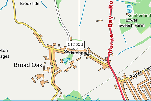 CT2 0QU map - OS VectorMap District (Ordnance Survey)