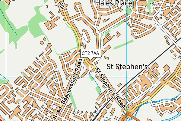 CT2 7AA map - OS VectorMap District (Ordnance Survey)