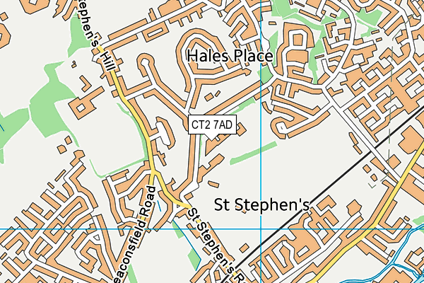 St Stephen's Junior School map (CT2 7AD) - OS VectorMap District (Ordnance Survey)