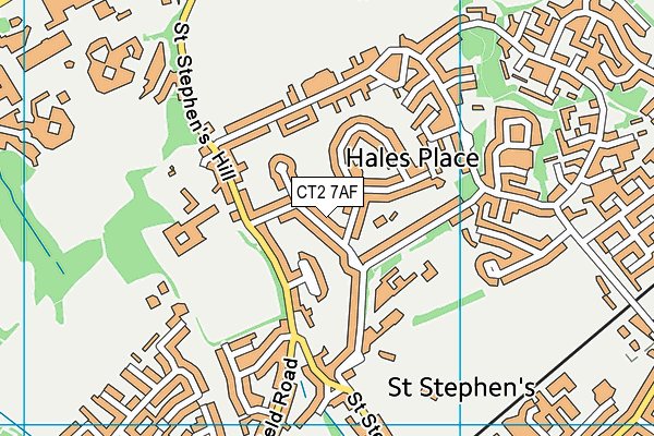 CT2 7AF map - OS VectorMap District (Ordnance Survey)