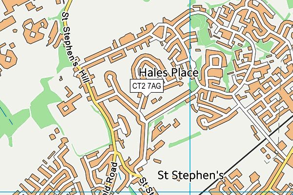 CT2 7AG map - OS VectorMap District (Ordnance Survey)
