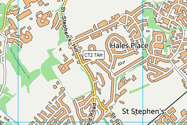 CT2 7AH map - OS VectorMap District (Ordnance Survey)