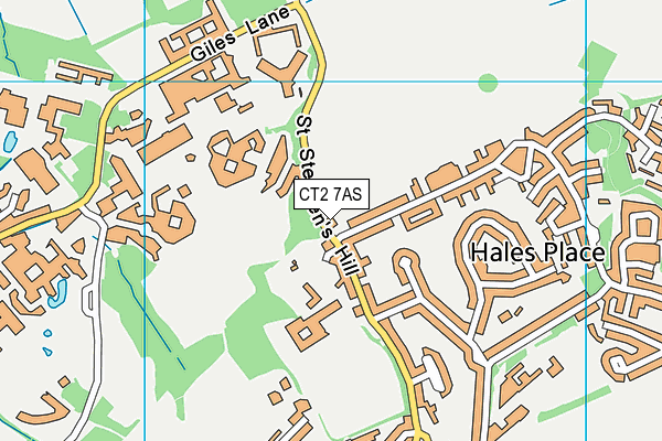 CT2 7AS map - OS VectorMap District (Ordnance Survey)