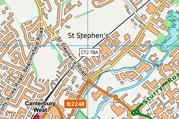 CT2 7BA map - OS VectorMap District (Ordnance Survey)