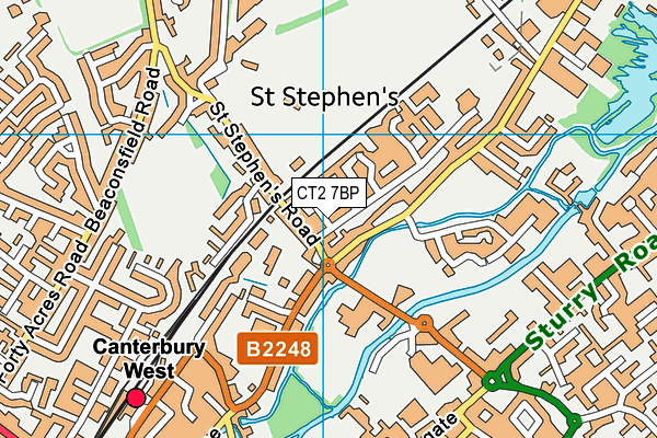 CT2 7BP map - OS VectorMap District (Ordnance Survey)