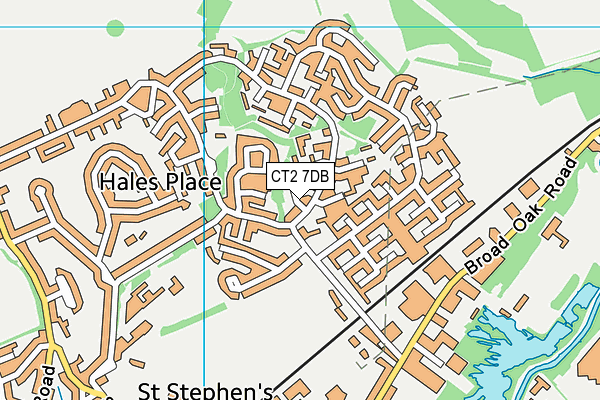 CT2 7DB map - OS VectorMap District (Ordnance Survey)