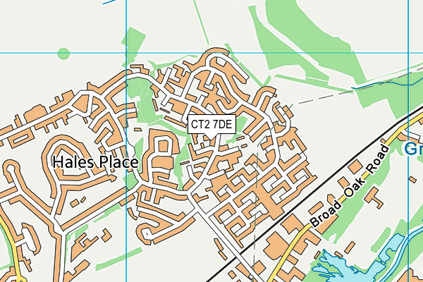 CT2 7DE map - OS VectorMap District (Ordnance Survey)