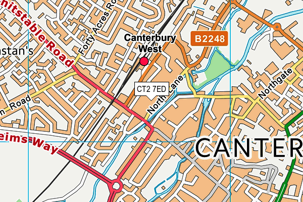 CT2 7ED map - OS VectorMap District (Ordnance Survey)