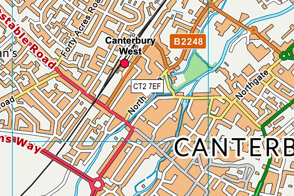 CT2 7EF map - OS VectorMap District (Ordnance Survey)
