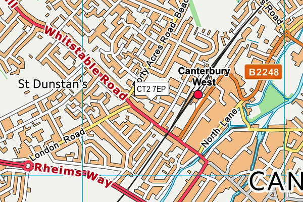 CT2 7EP map - OS VectorMap District (Ordnance Survey)