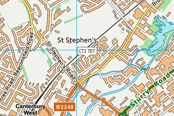 CT2 7ET map - OS VectorMap District (Ordnance Survey)
