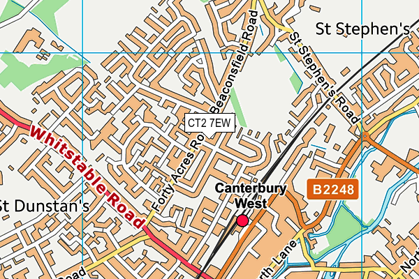 CT2 7EW map - OS VectorMap District (Ordnance Survey)