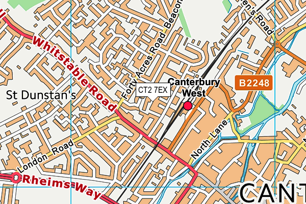 CT2 7EX map - OS VectorMap District (Ordnance Survey)