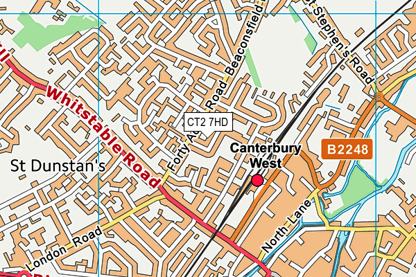 CT2 7HD map - OS VectorMap District (Ordnance Survey)