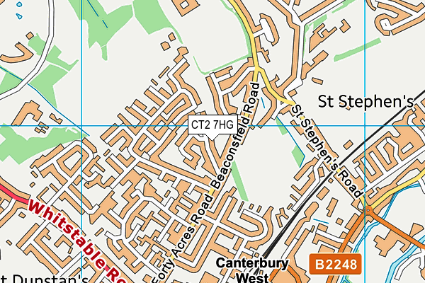 CT2 7HG map - OS VectorMap District (Ordnance Survey)