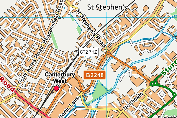 CT2 7HZ map - OS VectorMap District (Ordnance Survey)