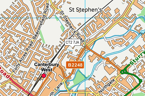 CT2 7JA map - OS VectorMap District (Ordnance Survey)