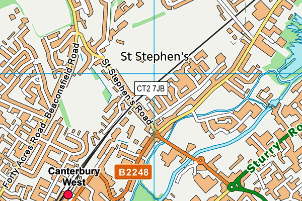 CT2 7JB map - OS VectorMap District (Ordnance Survey)