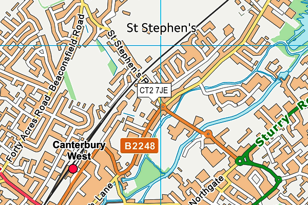 CT2 7JE map - OS VectorMap District (Ordnance Survey)